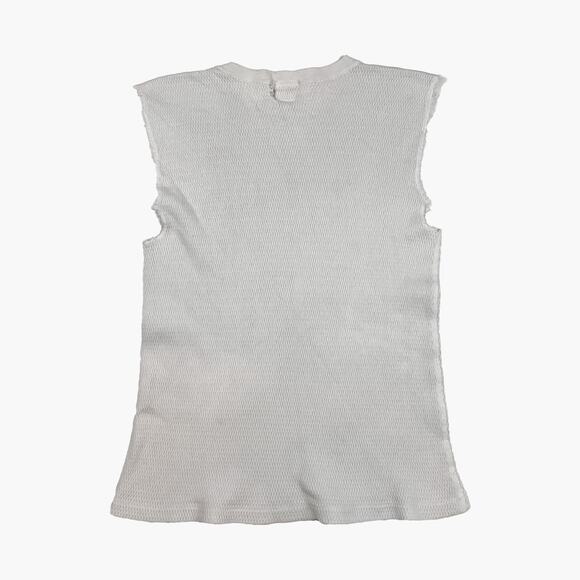 THE CLASH Skull & Crossbones 80s Japan Tour Cut-Off Tee (Off-White | Size M) - Picture 2 of 7